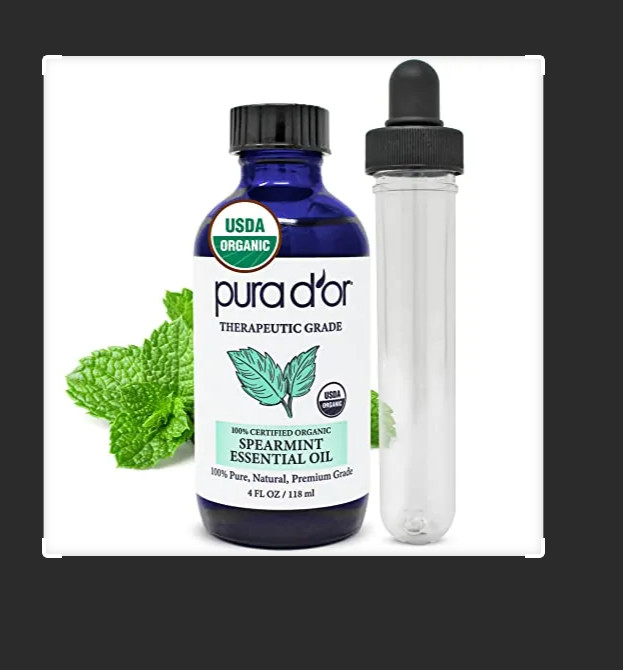 PURA D'OR Dor Organic Spearmint Essential Oil Aromatherapy & Mood Uplift 4 FL.OZ