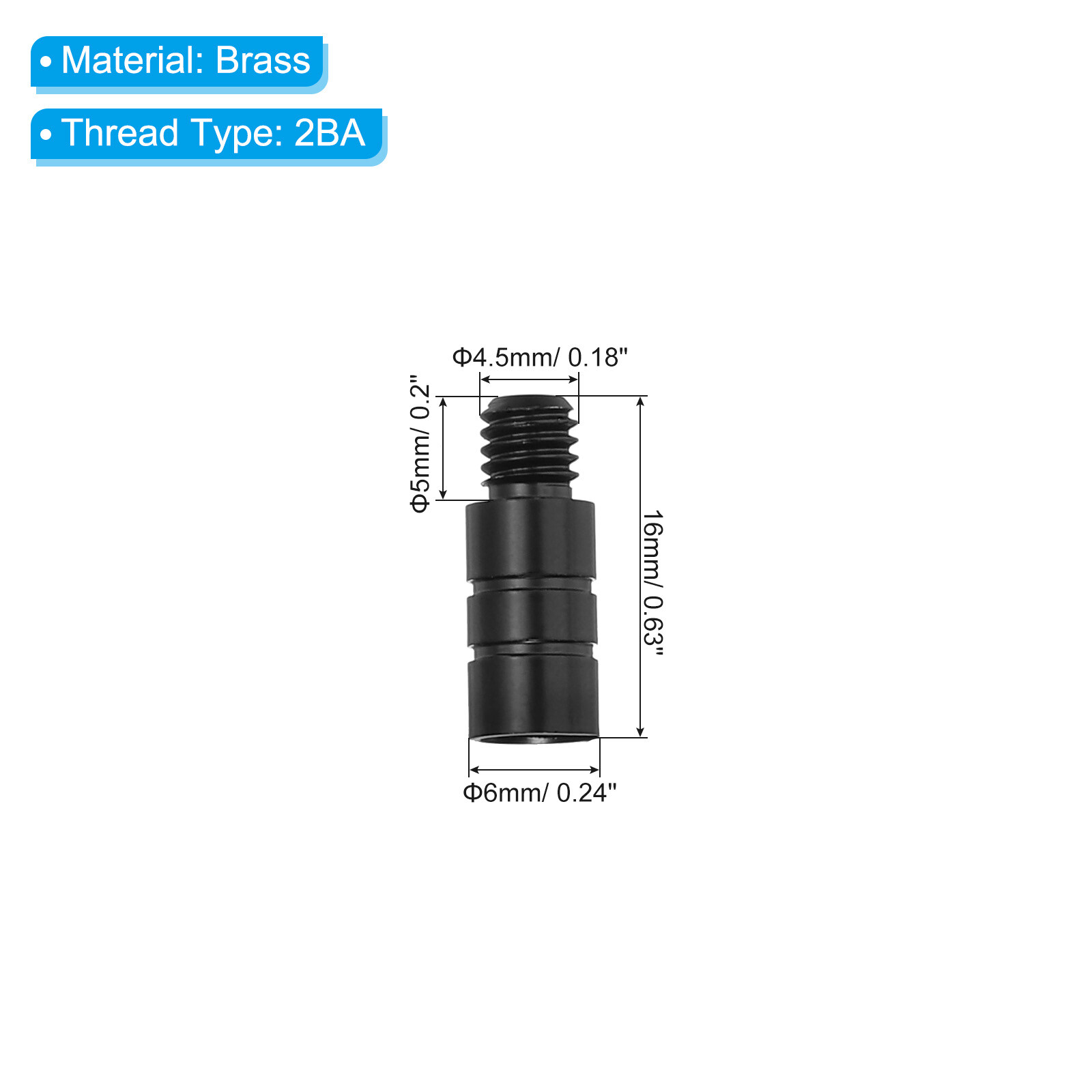 6Pcs Dart Weights 2g Brass Add Accentuator 2BA Thread Black