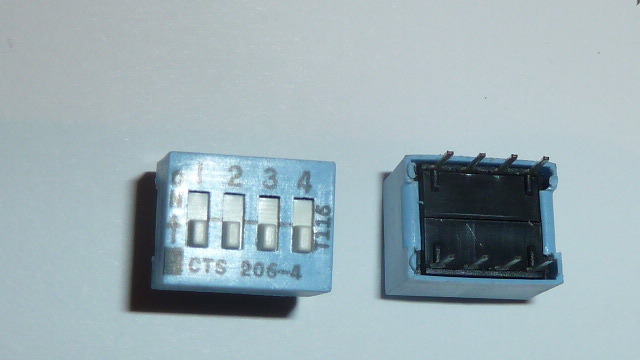 NEW 20pcs CTS 206-4 blue 4 Position DIP Switch SPST 2.54 mm Through Hole 8-PIN