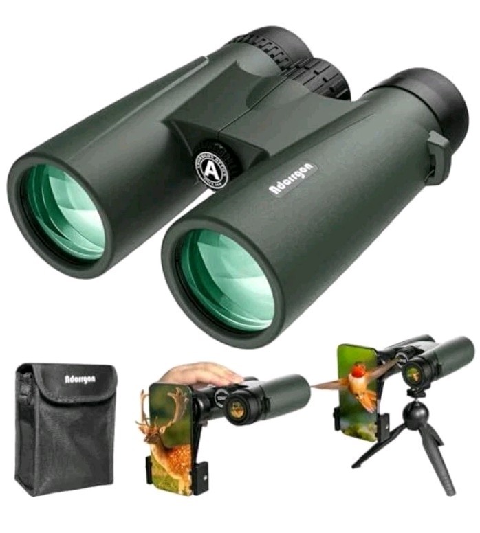 Adorrgon 15x45 HD Binoculars for Adults High Powered with Phone Adapter,