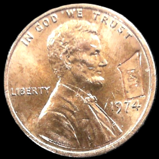 1974-P Lincoln Memorial Cent RB (Montana Hobo)