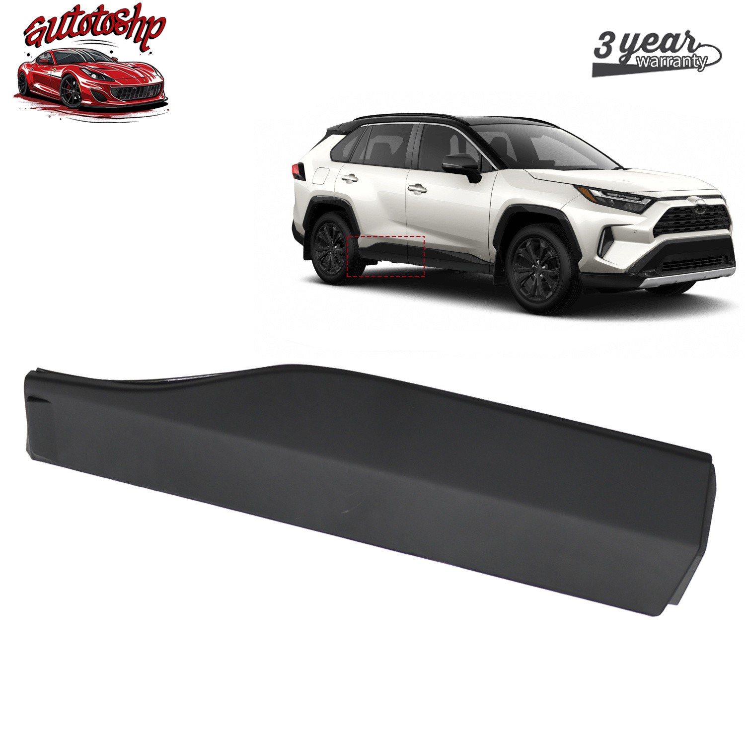 Rear Passenger Side Door Lower Molding Trim For Toyota Rav4 2019-2022 Right RH