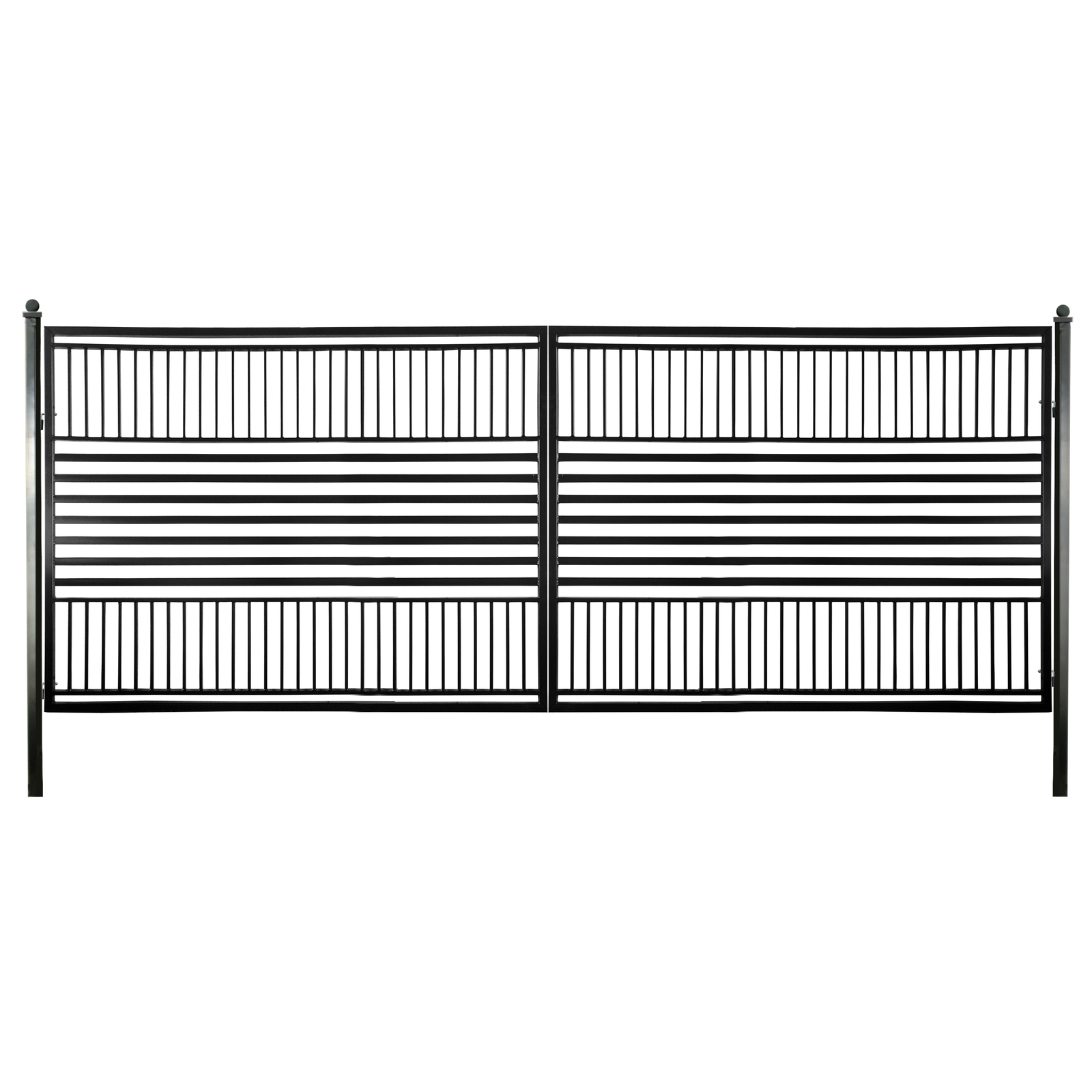 ALEKO Modern Garden Steel Dual Swing Driveway Gate Barcelona Style 16 x 6 feet