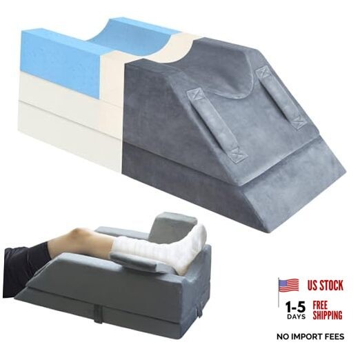 4-Height Adjustable Leg Elevation Pillows for Single Leg (Standard) Grey