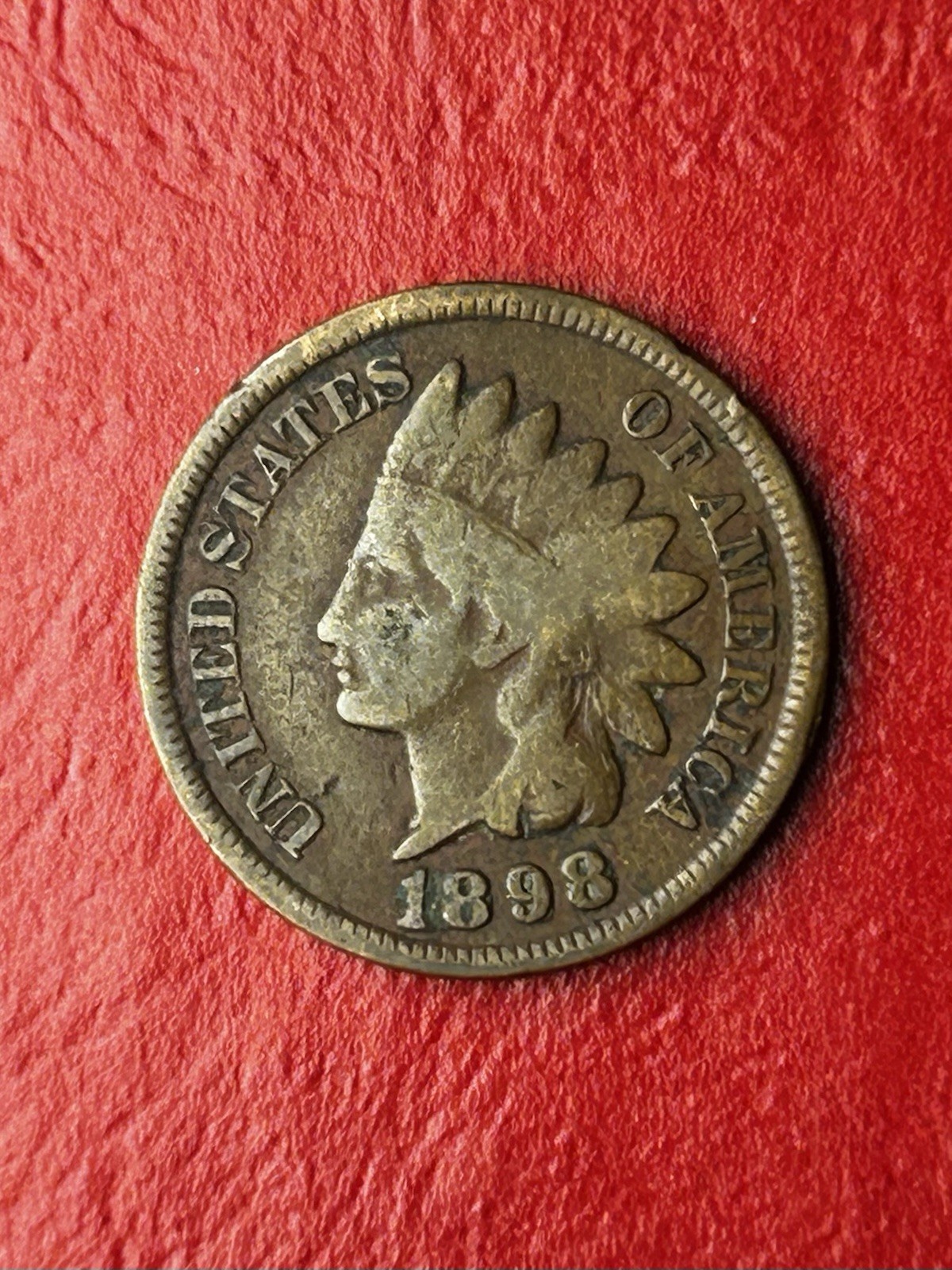 1898 Indian Head Cent Very Good Condition USA Penny Exact Coin Imaged #M41