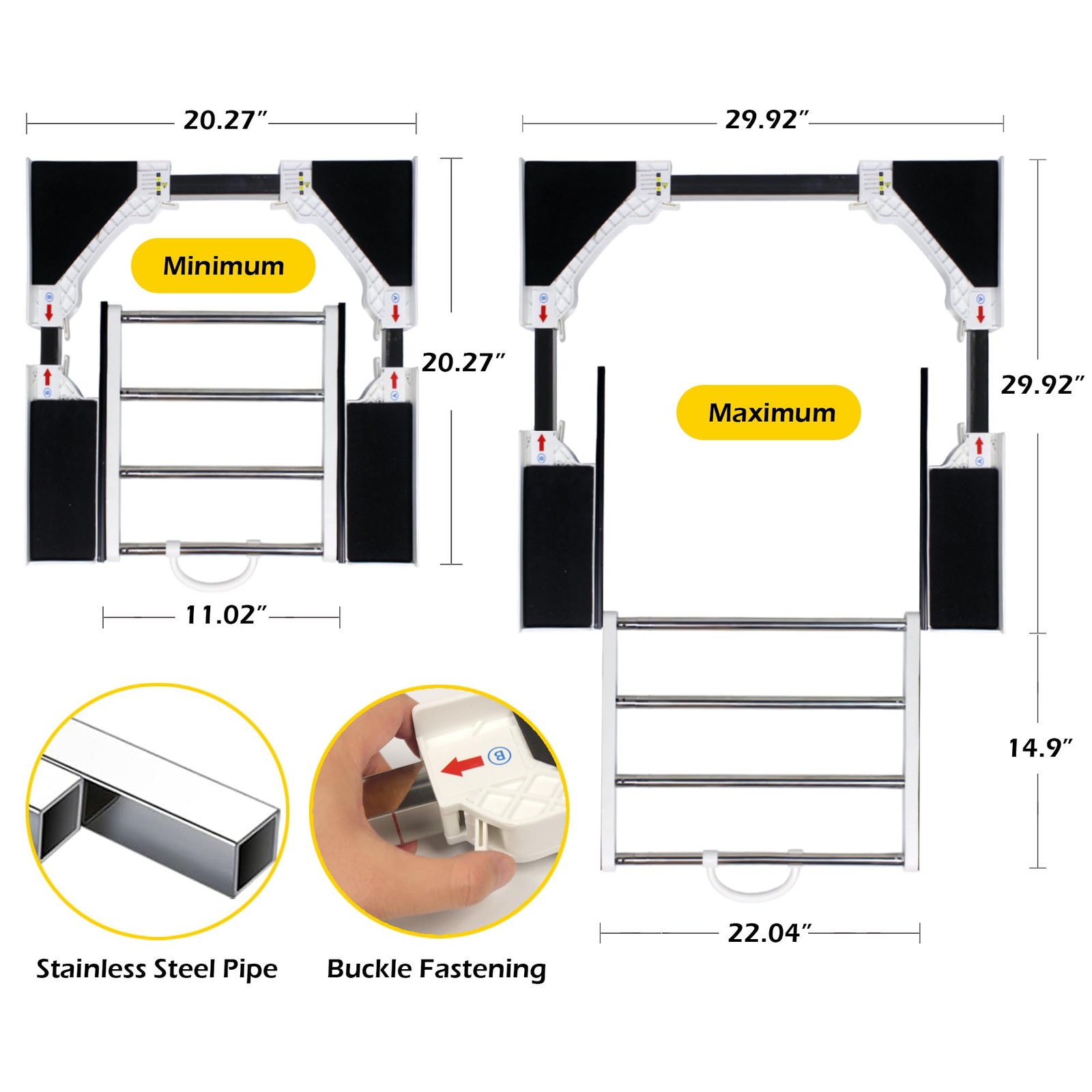 Maxworks Universal Washer Dryer Stacking Kit Pull-Out Rack Adjustable 2429 Inch