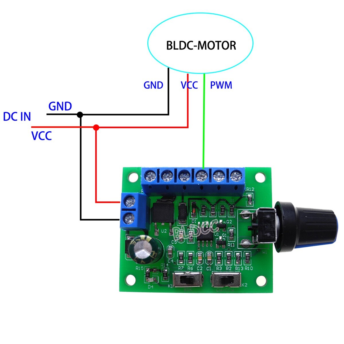 BLDC DC 8V-26V Brushless DC Motor Speed Controller 20kHz PWM Signal Generator BL