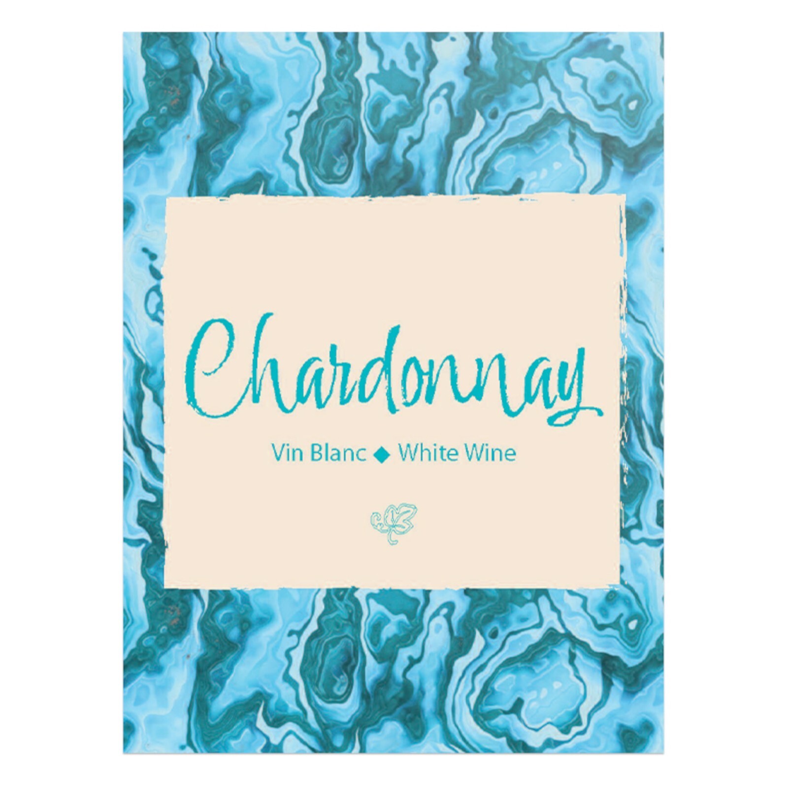 Chardonnay Adhesive Wine Bottle Labels - 30-Pack