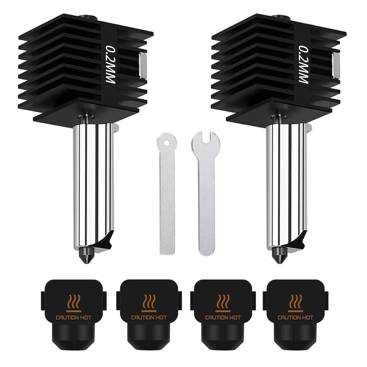 2pc 0.2mm Hardened Steel Hotend Nozzle for Bambu Lab A1 Mini A1 3d Printer Updat