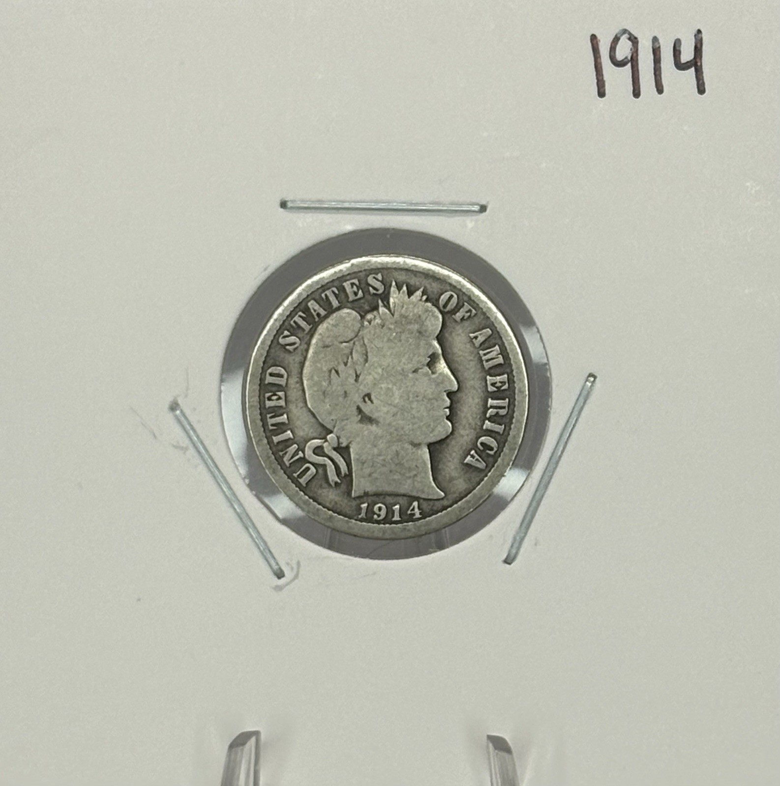 1914 Barber Dime, 90% Silver, Very Nice, Low Mintage! 🔥