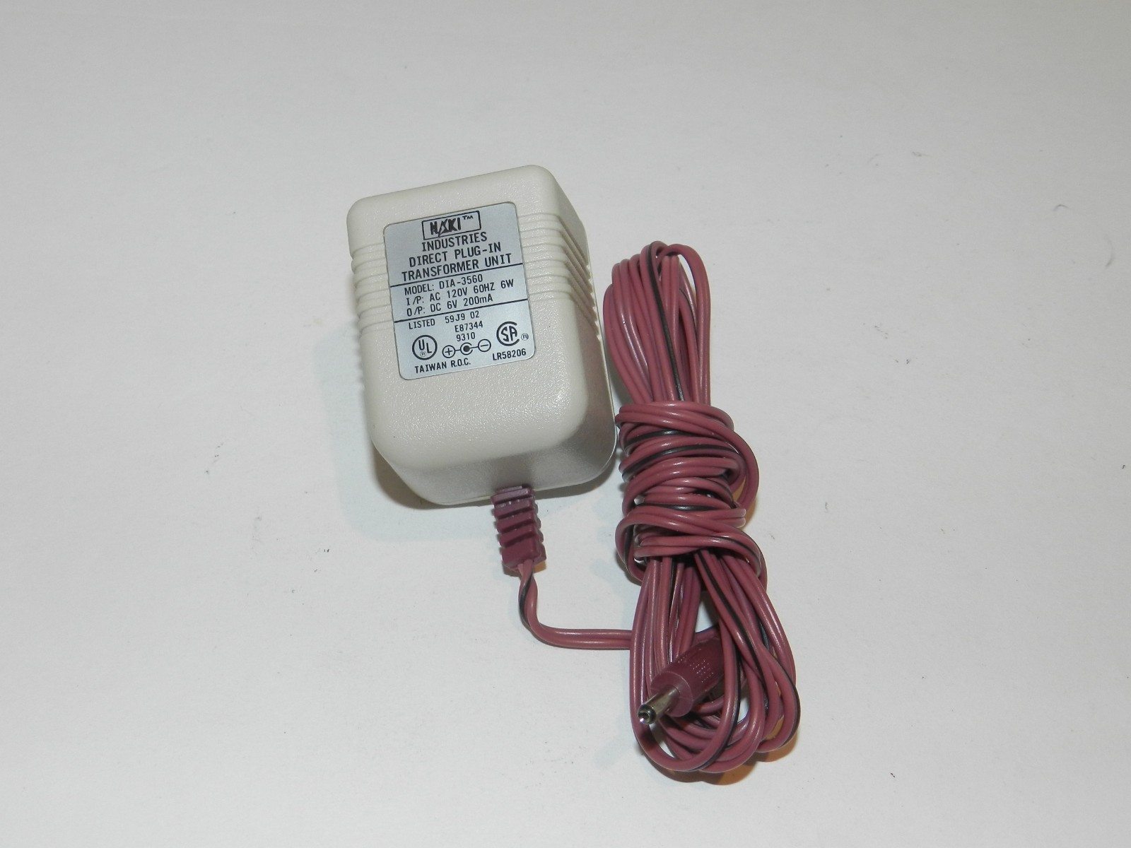Naki Noki DIA-3560 AC Power Supply 6V 200 mA Adapter Original Nintendo Gameboy