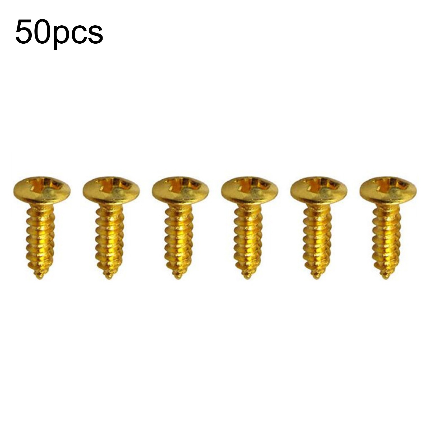 50Pcs Gold Electric Guitar Bass Pickguard Screws For Fender Strat/Tele K