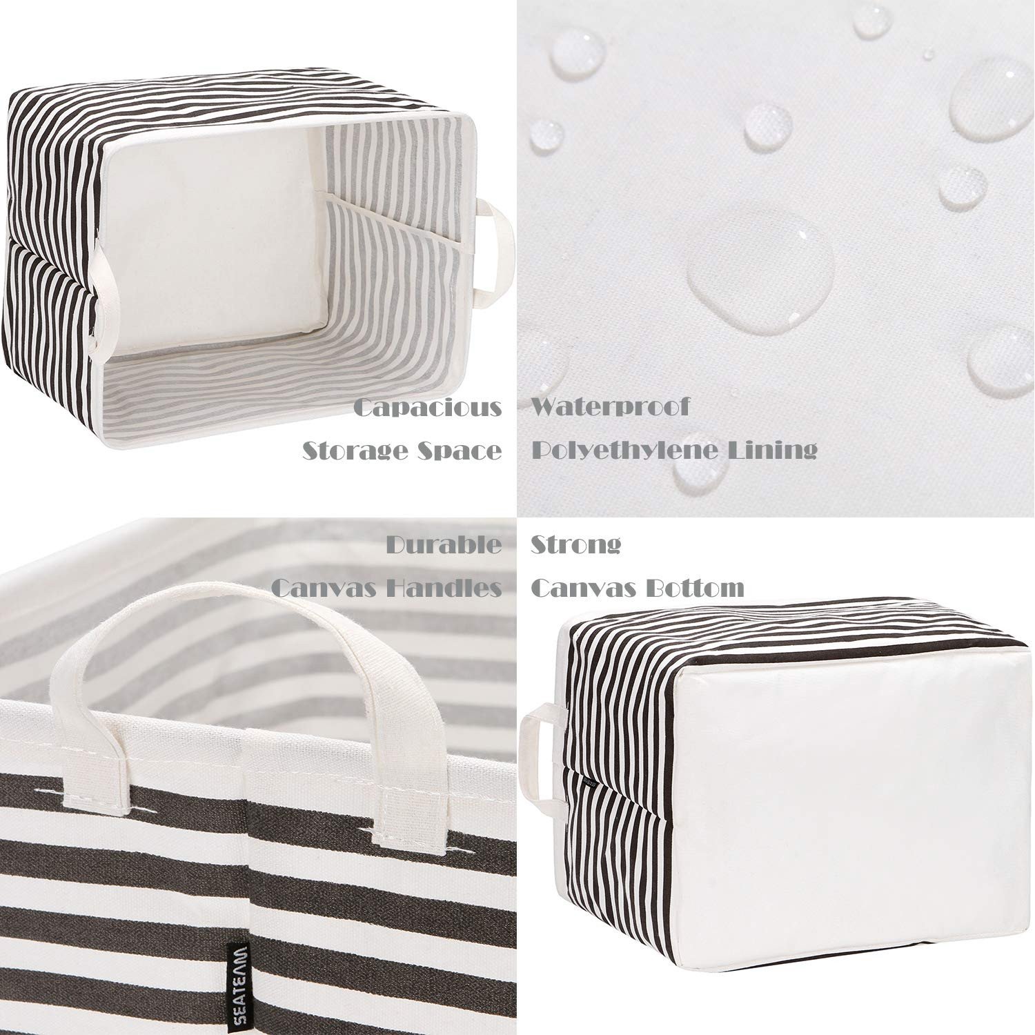 2 Pack Collapsible Storage Baskets Fabric Bin With Handles Closet Organizer