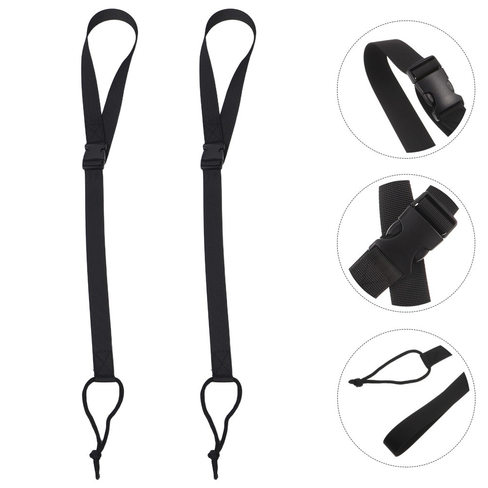 2Pcs Durable Polyester Snowboard Leashes with Quick Release for Beginners