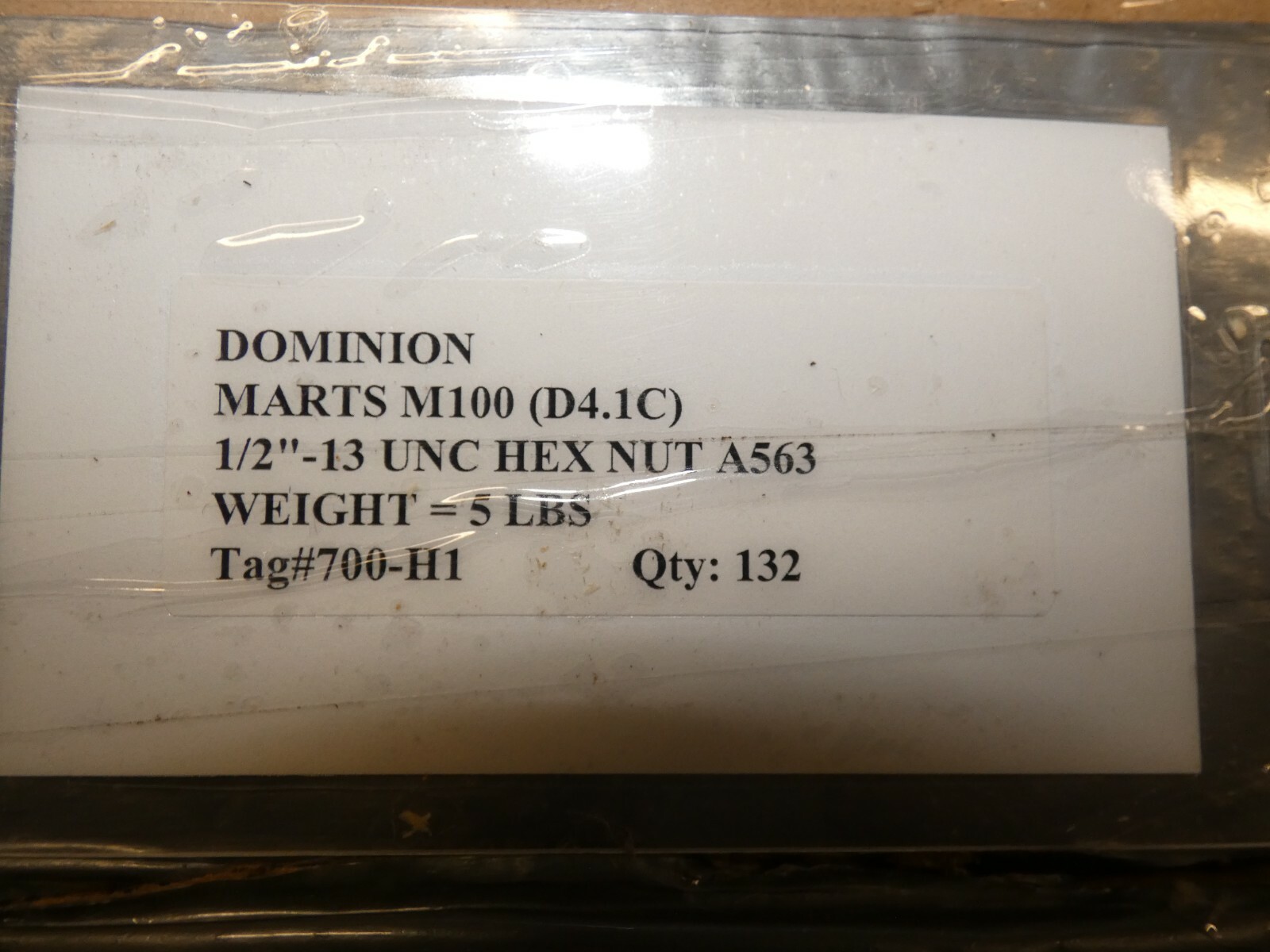 1/2-13 Hex Nuts, Heavy  (Lot of 132)