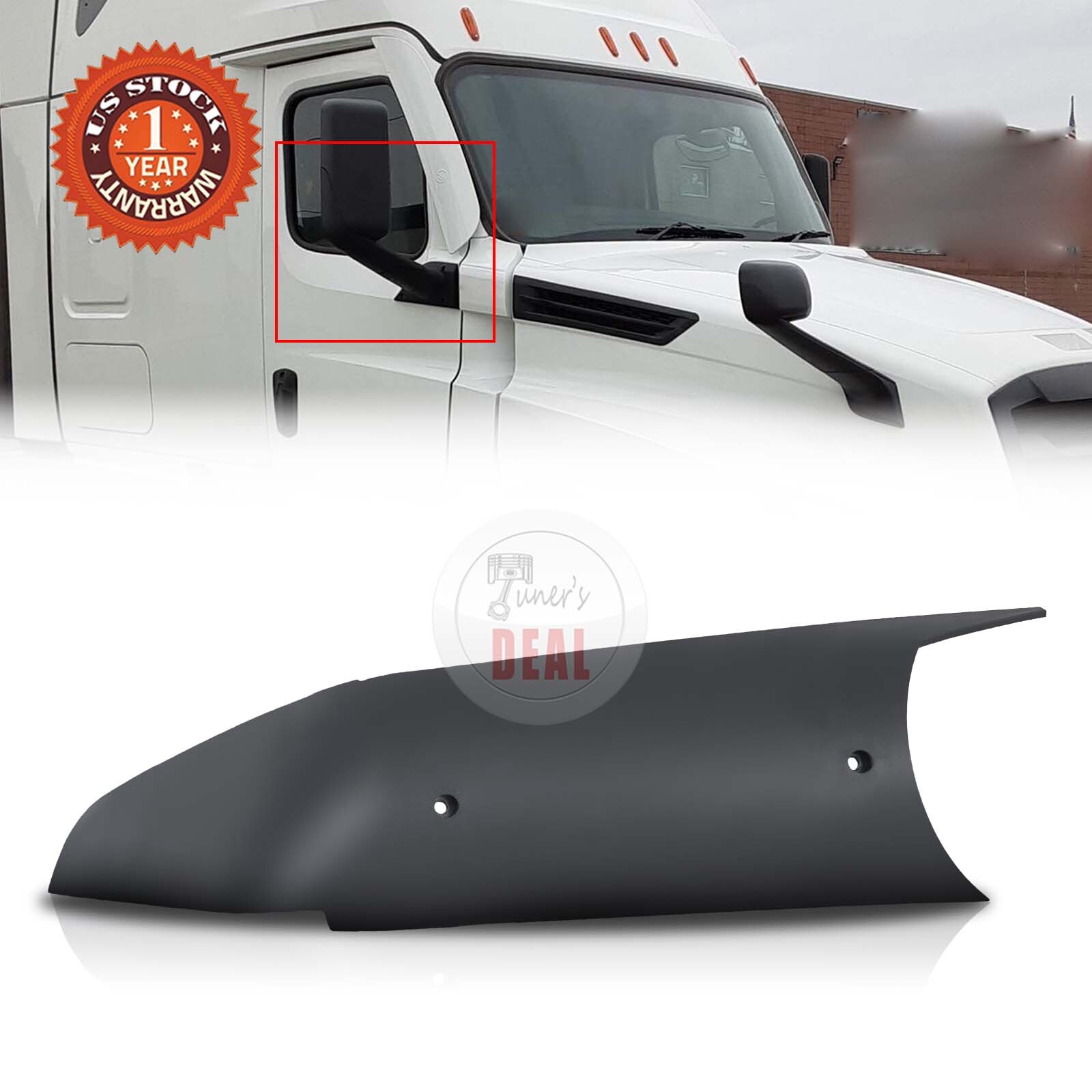 1PC Right Side Black Door Mirror Arm Cover For 2018-2023 Freightliner Cascadia