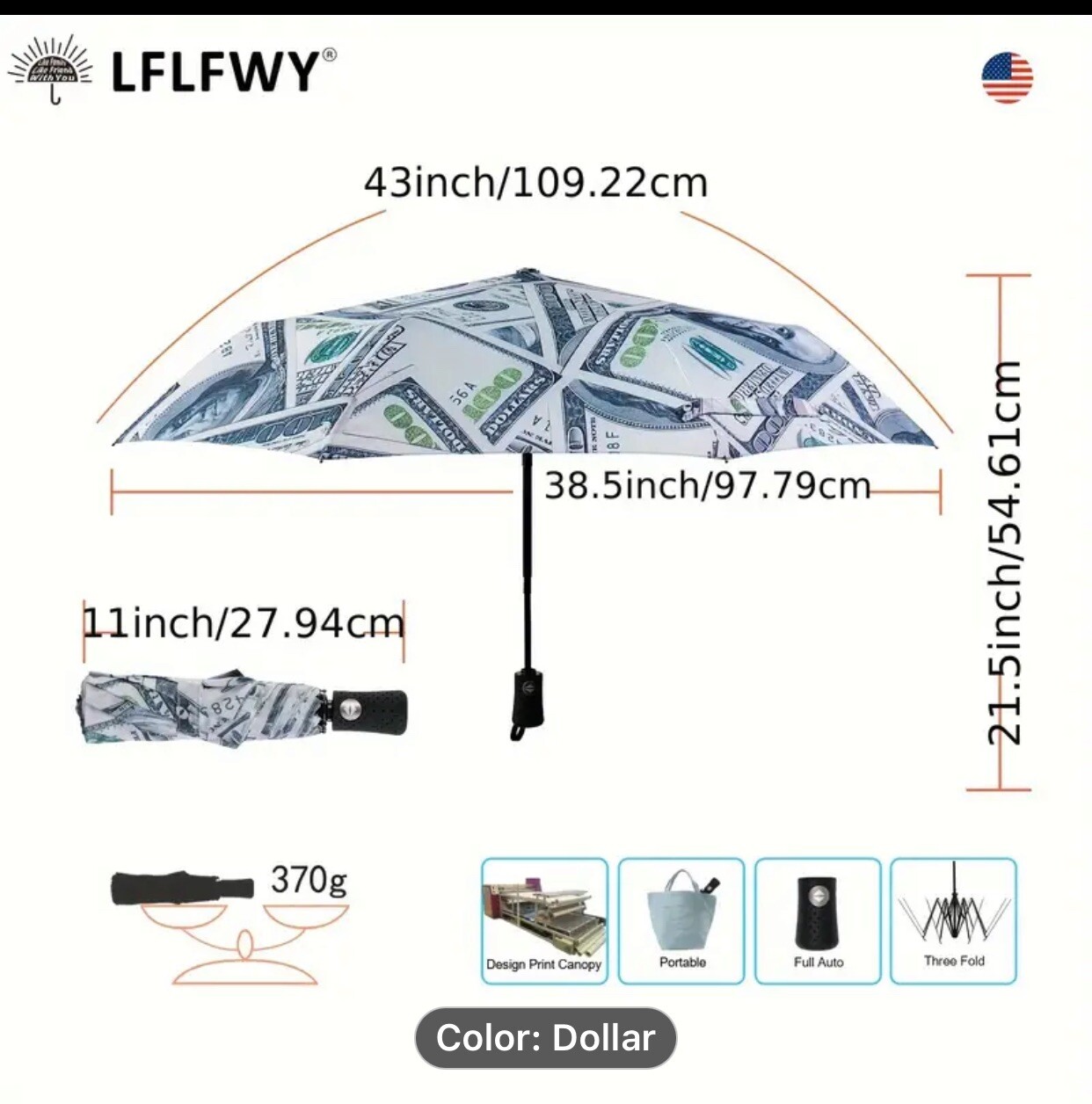Windproof Travel Umbrella Compact Light Automatic Strong and Portable 3 Styles