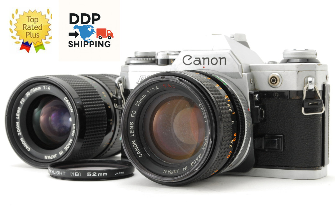 2Lens [Exc+5] Canon AE-1 Program Film Camera FD 50mm f1.4 S.S.C. SSC Lens JAPAN