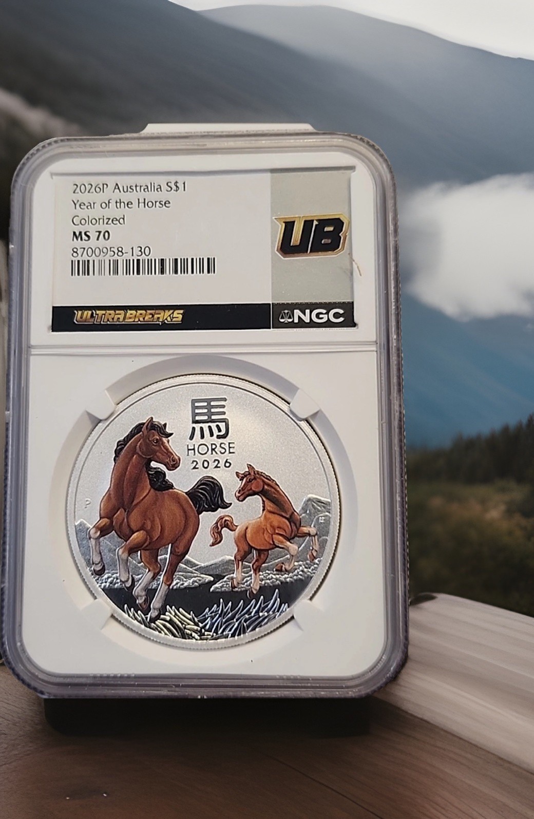 2026 Lunar Year of the Horse NGC MS70 1oz .9999 Silver $1 Coin Colored FR