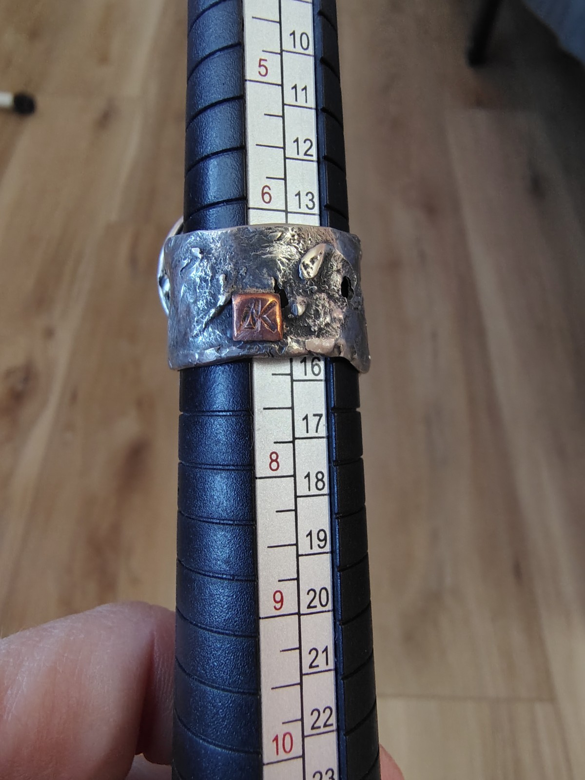 Handmade sterling cordierite ring