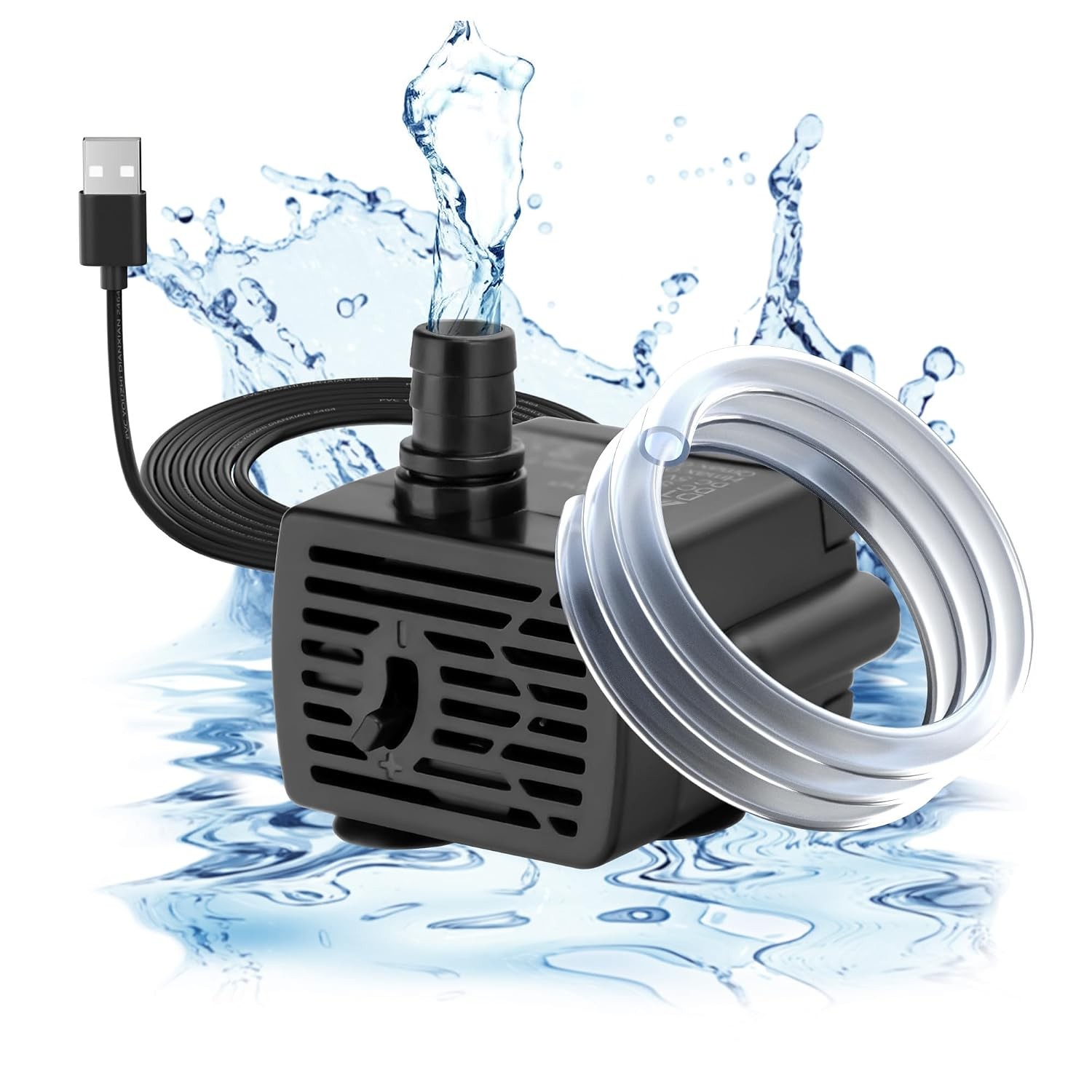 5V DC Mini Submersible Water Pump For Fish Tank Aquarium USB Powered 3W