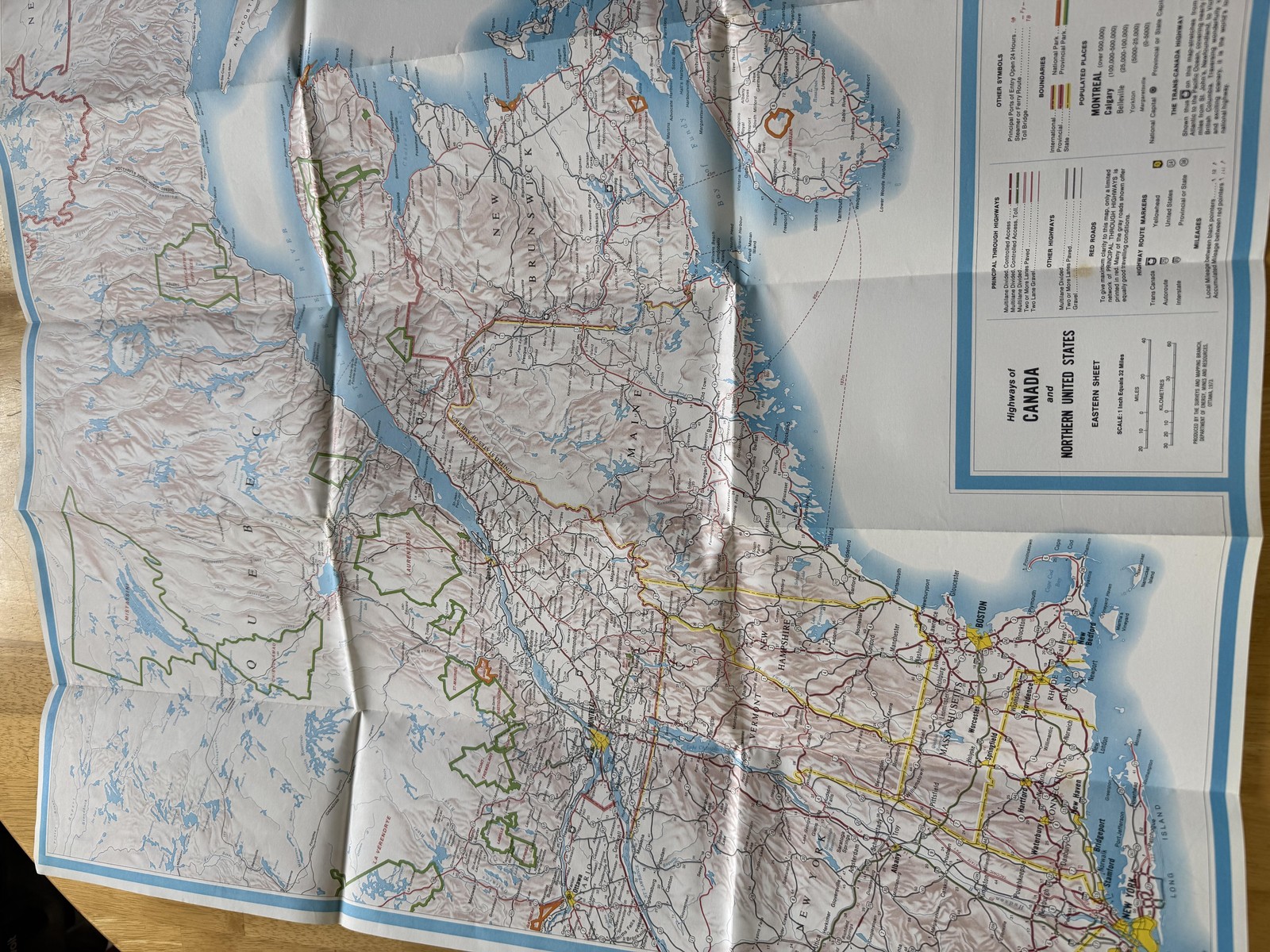 Vintage 1973 Canada Highway Map Northeastern USA Eastern Sheet Folded Brochure