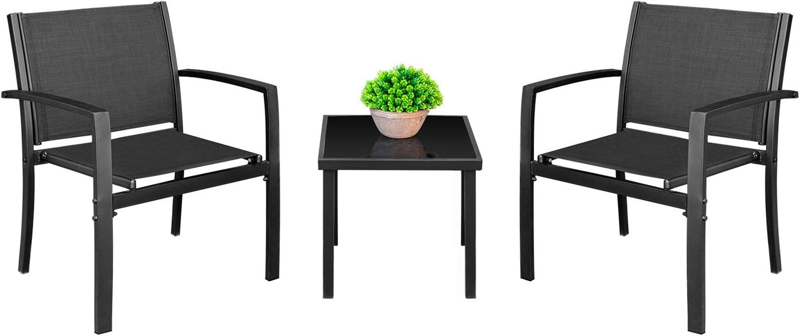 3 Pieces Patio Furniture Set Outdoor Patio Conversation Textilene Bistro Set Mod