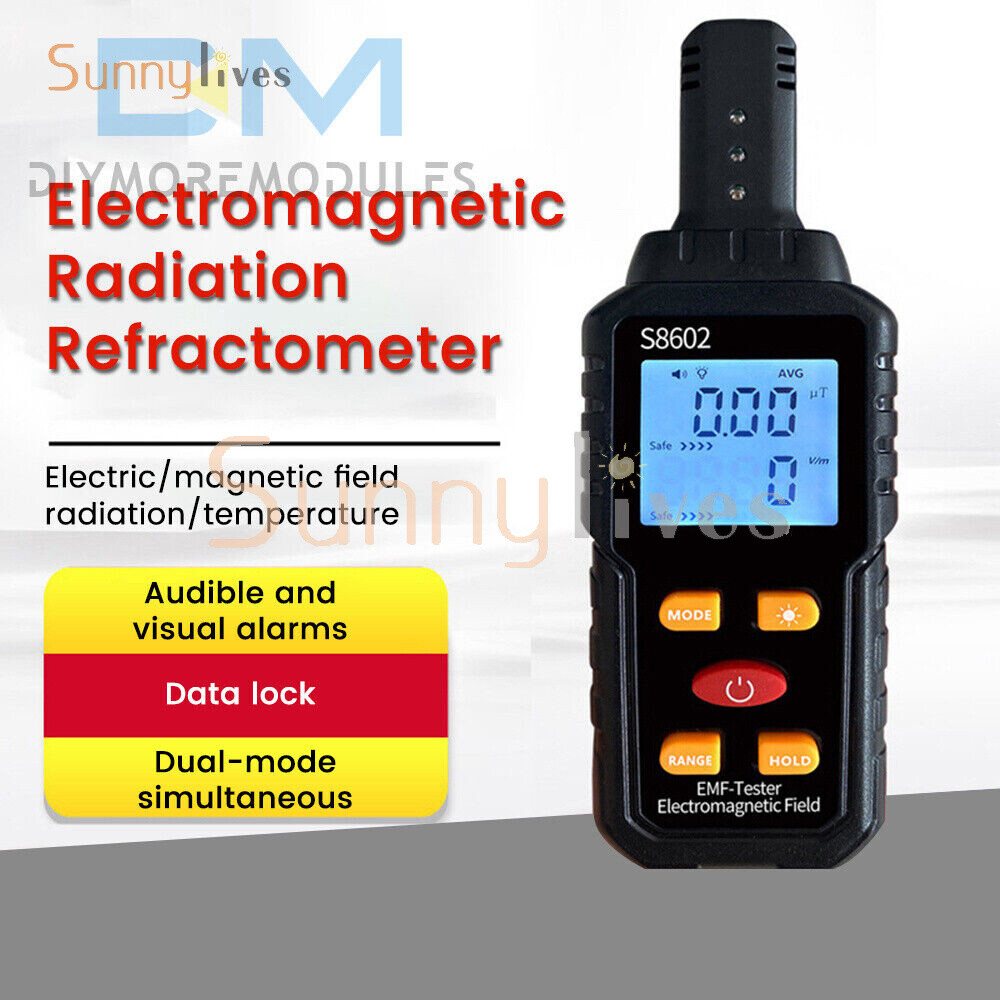 3 in1 Radiation Detector Dosimeter Geiger Counter Digital Electromagnetic Tester