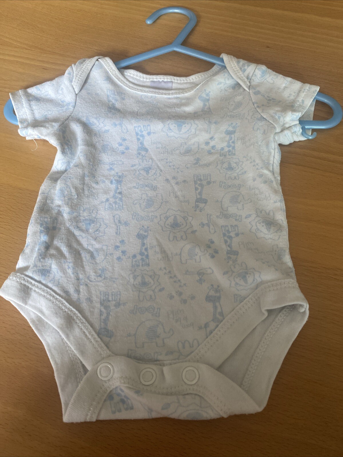 baby boys clothes Newborn Baby White Blue Zoo Animals Short Sleeve Vest Top