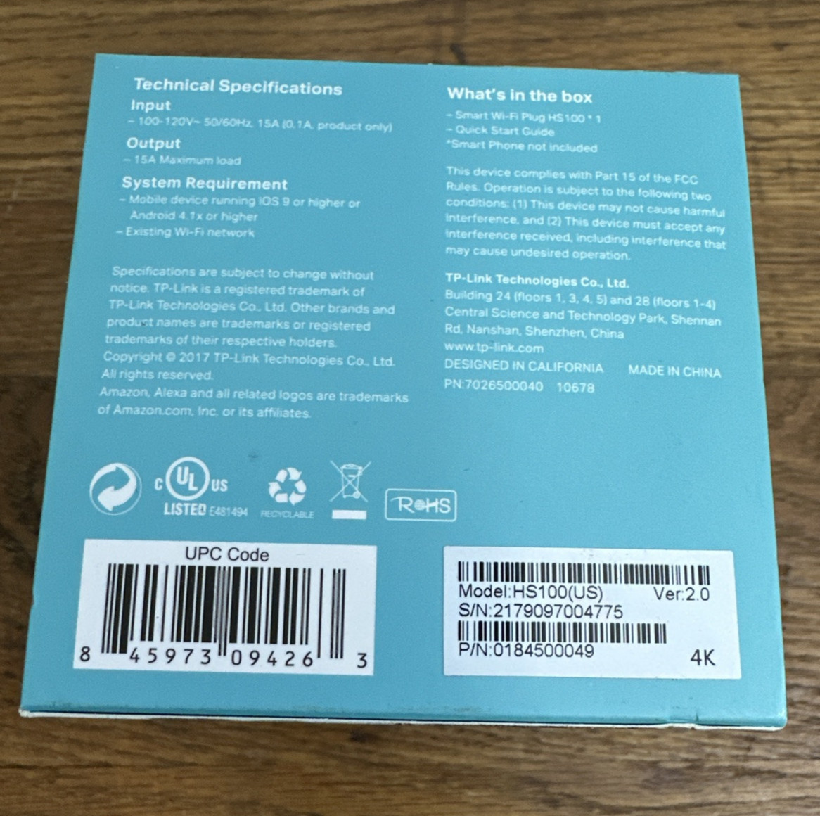 TP-Link HS100 Smart Wi-Fi Plug Works with Alexa Google Home