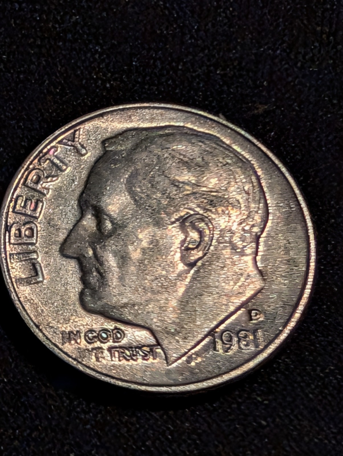 1981 “D” Roosevelt Dime Strike Error, Missing Letters Error