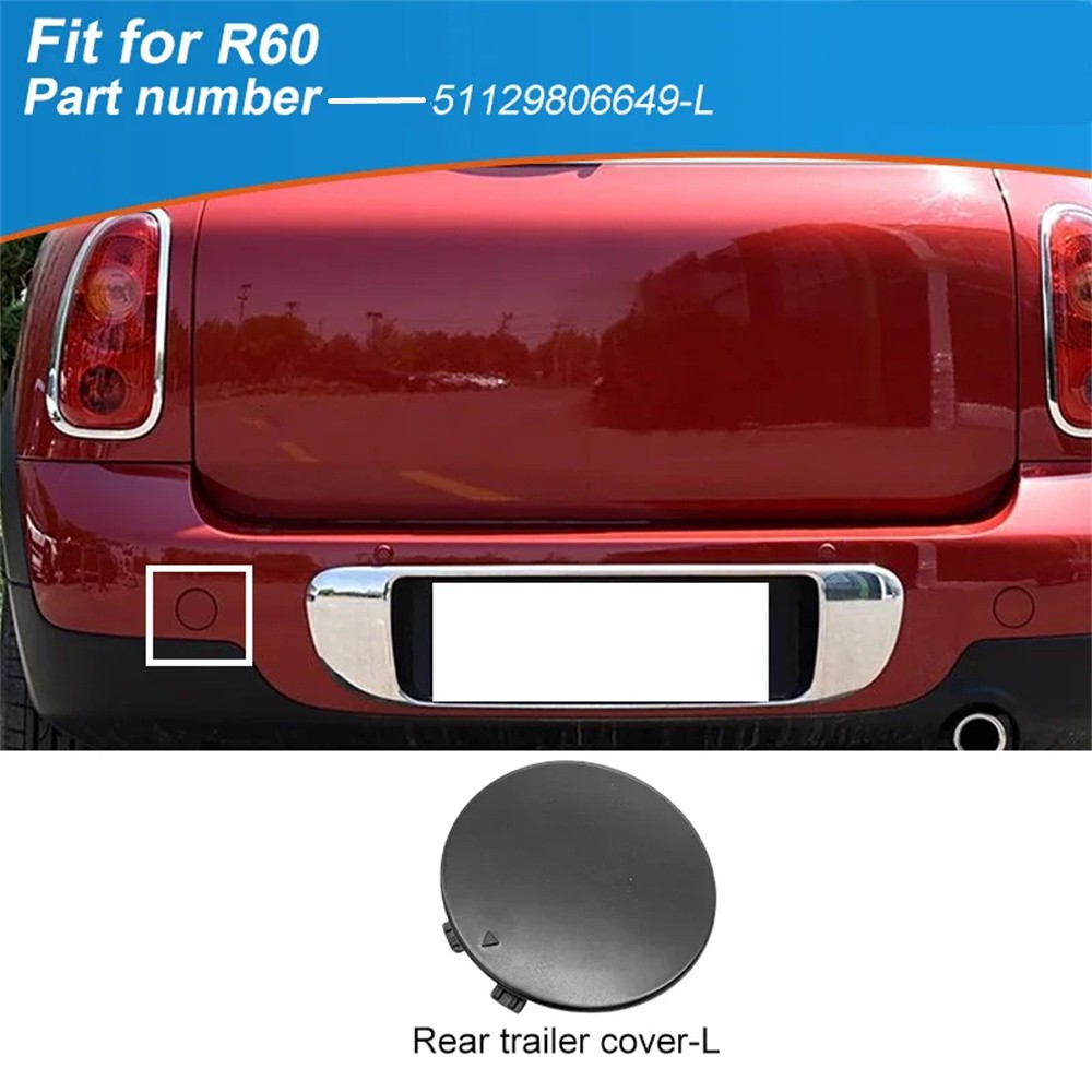Rear Left Bumper Tow Hook Cap Cover 51129806649 For BMW MINI R60 Replacement
