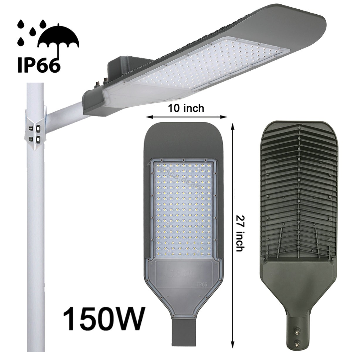 150W LED Shoebox Street Light Outdoor Parking Lot Area Light Pole Lamp