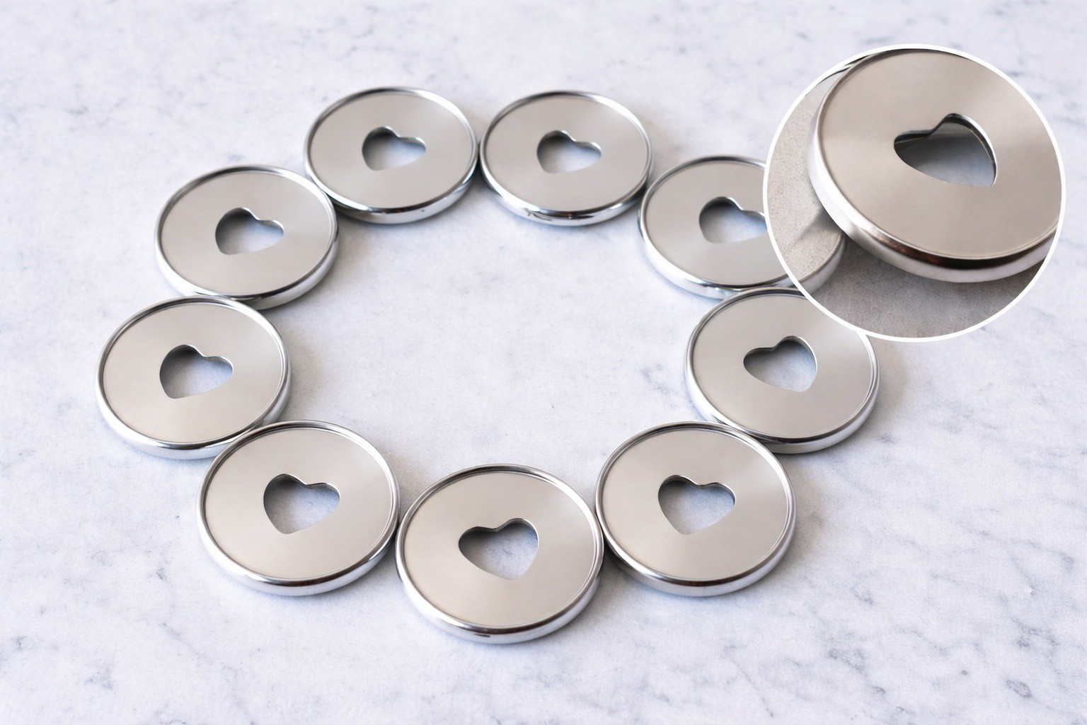 Happy Planner Large Silver Metal Discs 1.25” Heart Cutout Set of 11