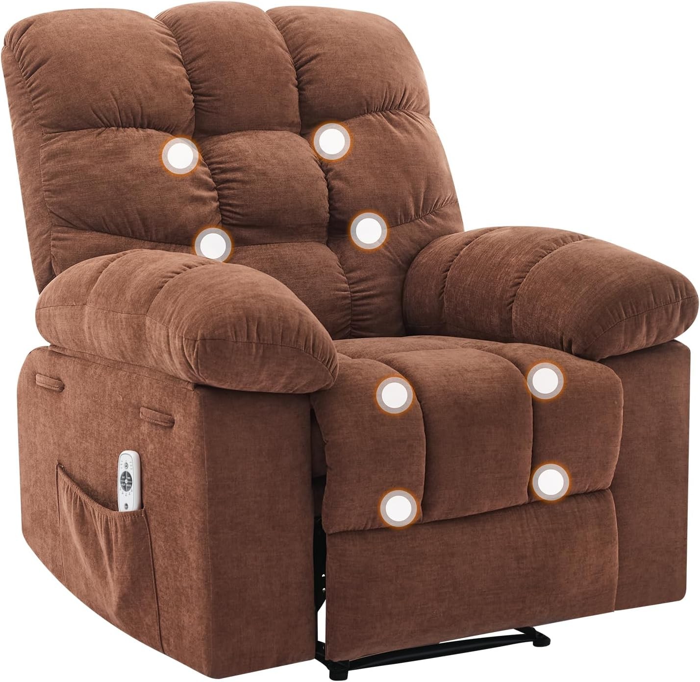 Massage Recliner Chair Rocker Chair Rocker Chair Heat Fabric Reclining Chair NEW