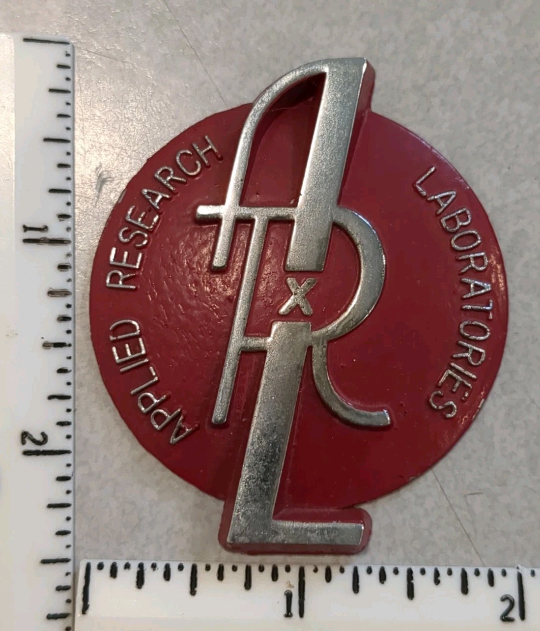 ARL Applied Research Laboratory 2" Metal Equipment Badge Emblem Logo Vintage