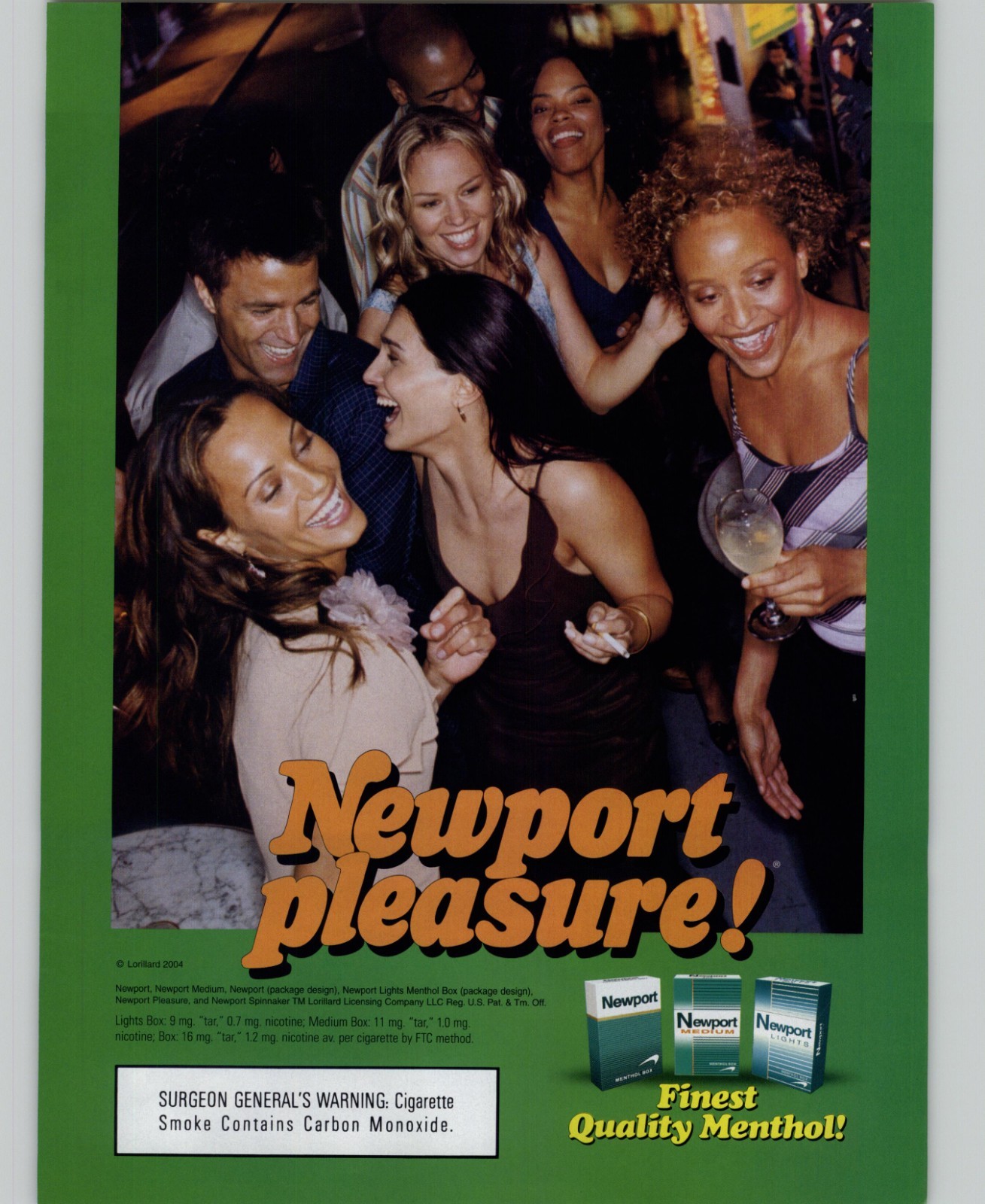 2004 Vtg Print Ad Newport Cigarettes Magazine Advertisement Bar Club Party Scene