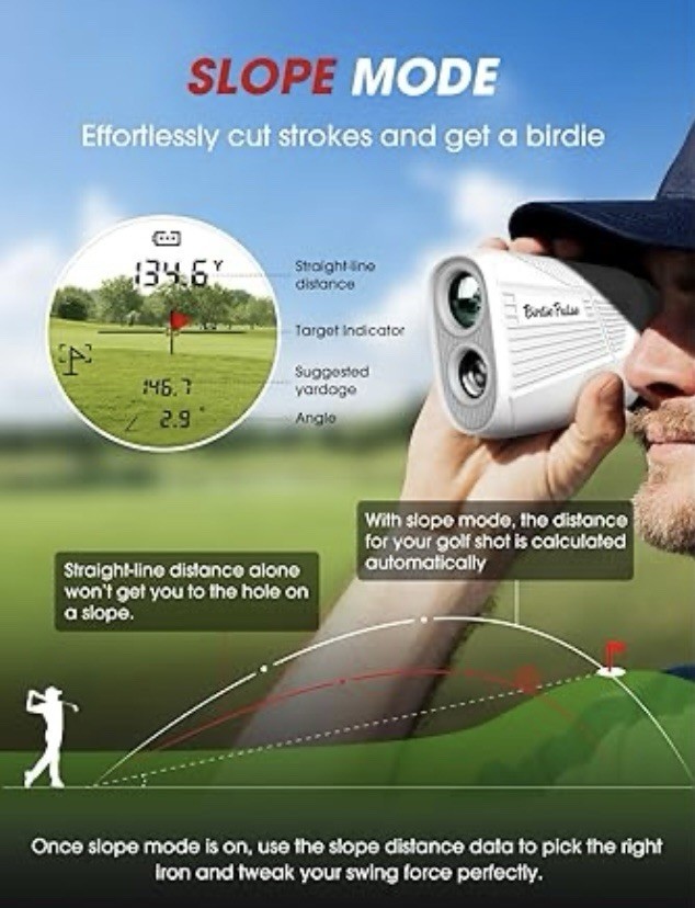 BIRDIEPULAE Golf Rangefinder with Slope & Magnet
