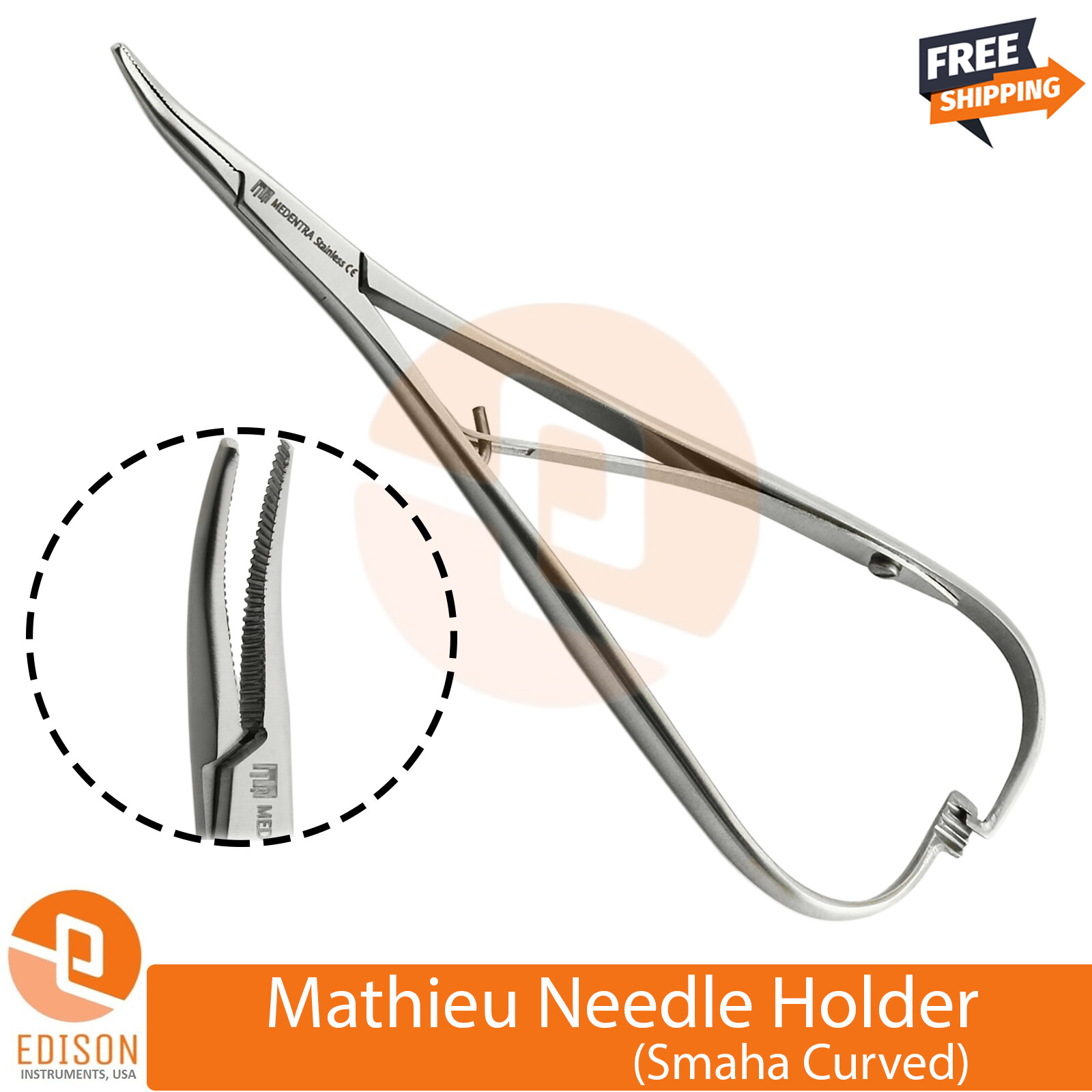 Slim Mathieu Dental Needle Holder Smaha Curved Orthodontic Ligature Tying Forcep