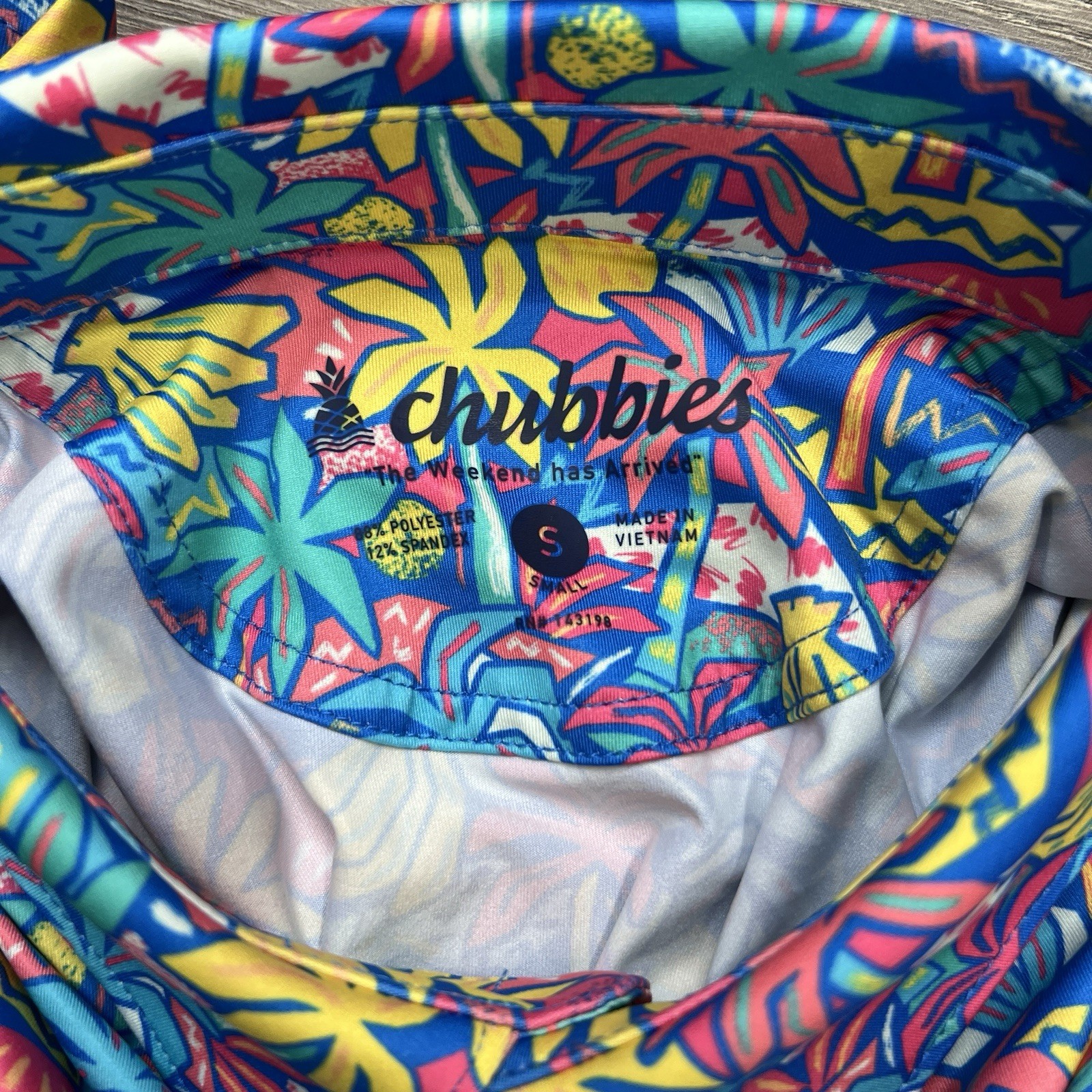 Chubbies Polo Shirt Size Small Mens Multicolor Performance 2.0 Tropical Bunch