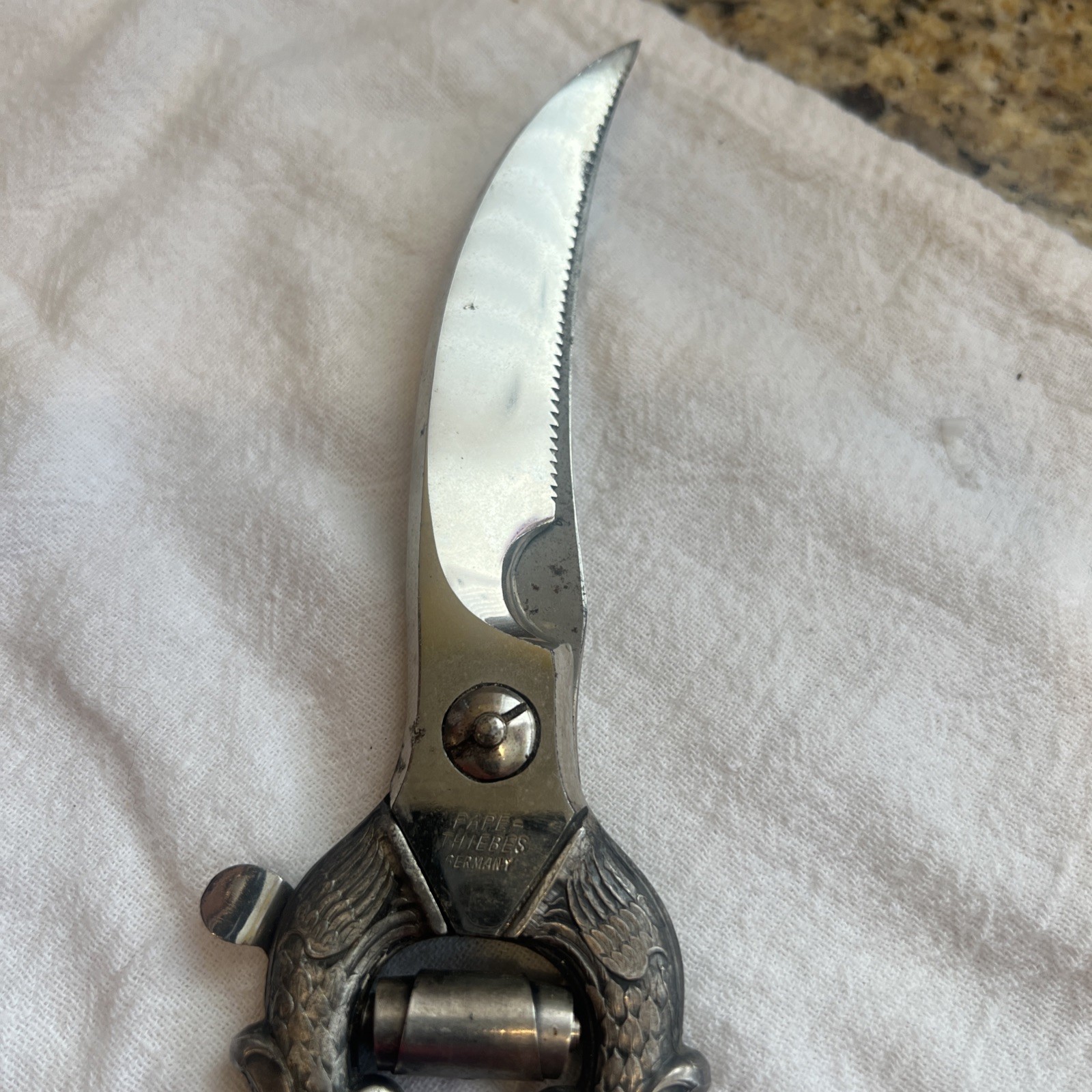 Vintage Italy Stainless Steel Poultry Meat Shears 10” Length 4” Blade