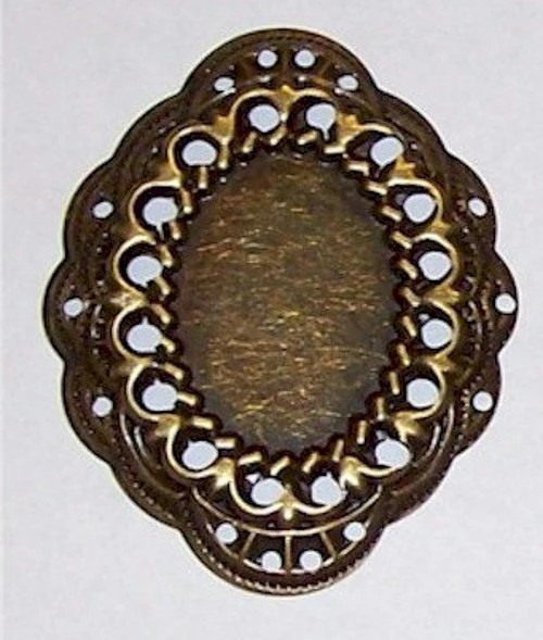 Antique Bronze 25x18mm Cabochon Setting 506x