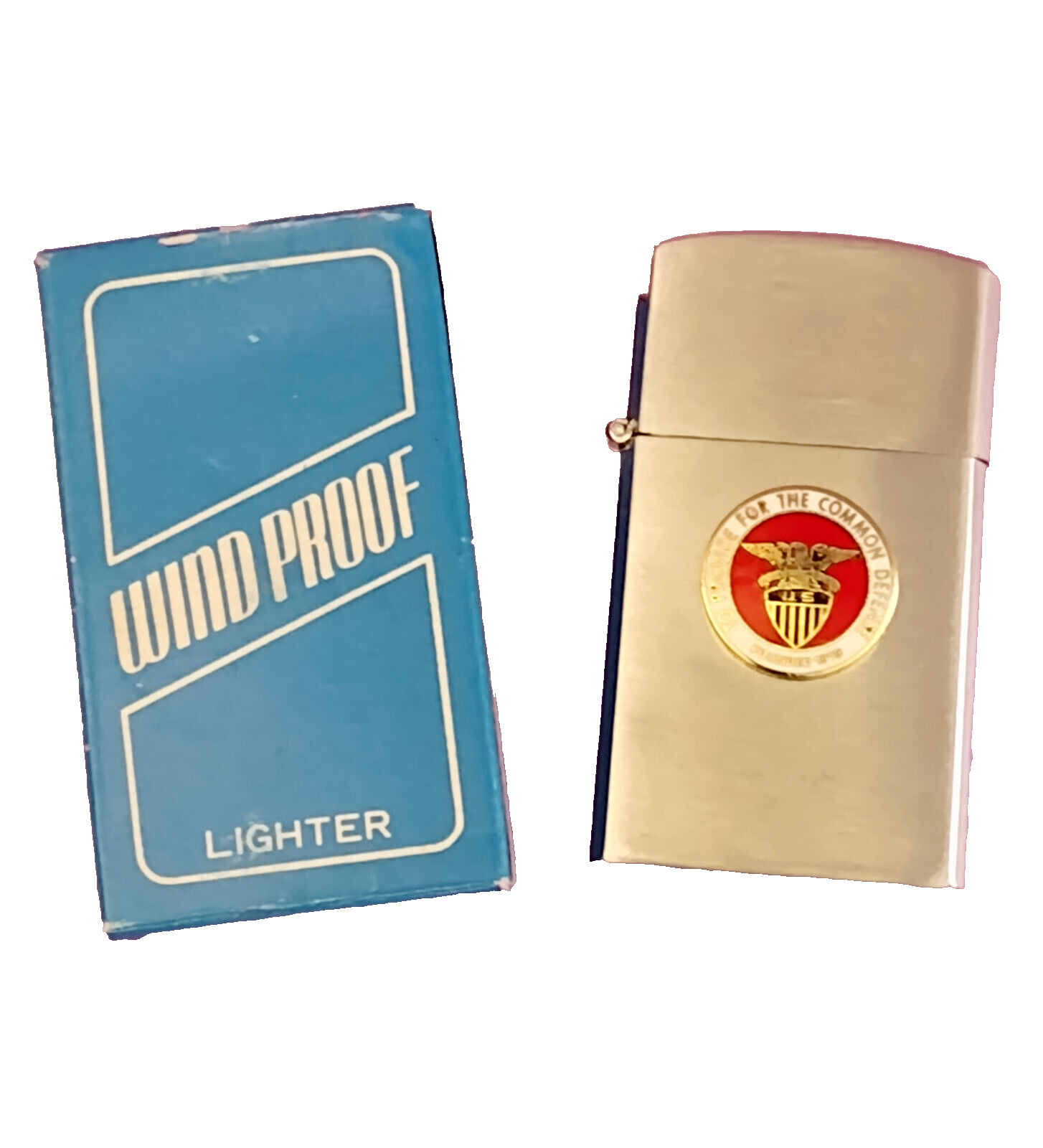 Crest Craft Military Lighter Japan Chrome Flip Top Wind Proof ADPA Eagle Small