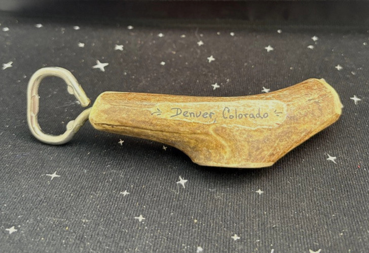 VTG Bottle Opener Souvenir Denver Colorado Made Out Of An Antler 7" 1970's