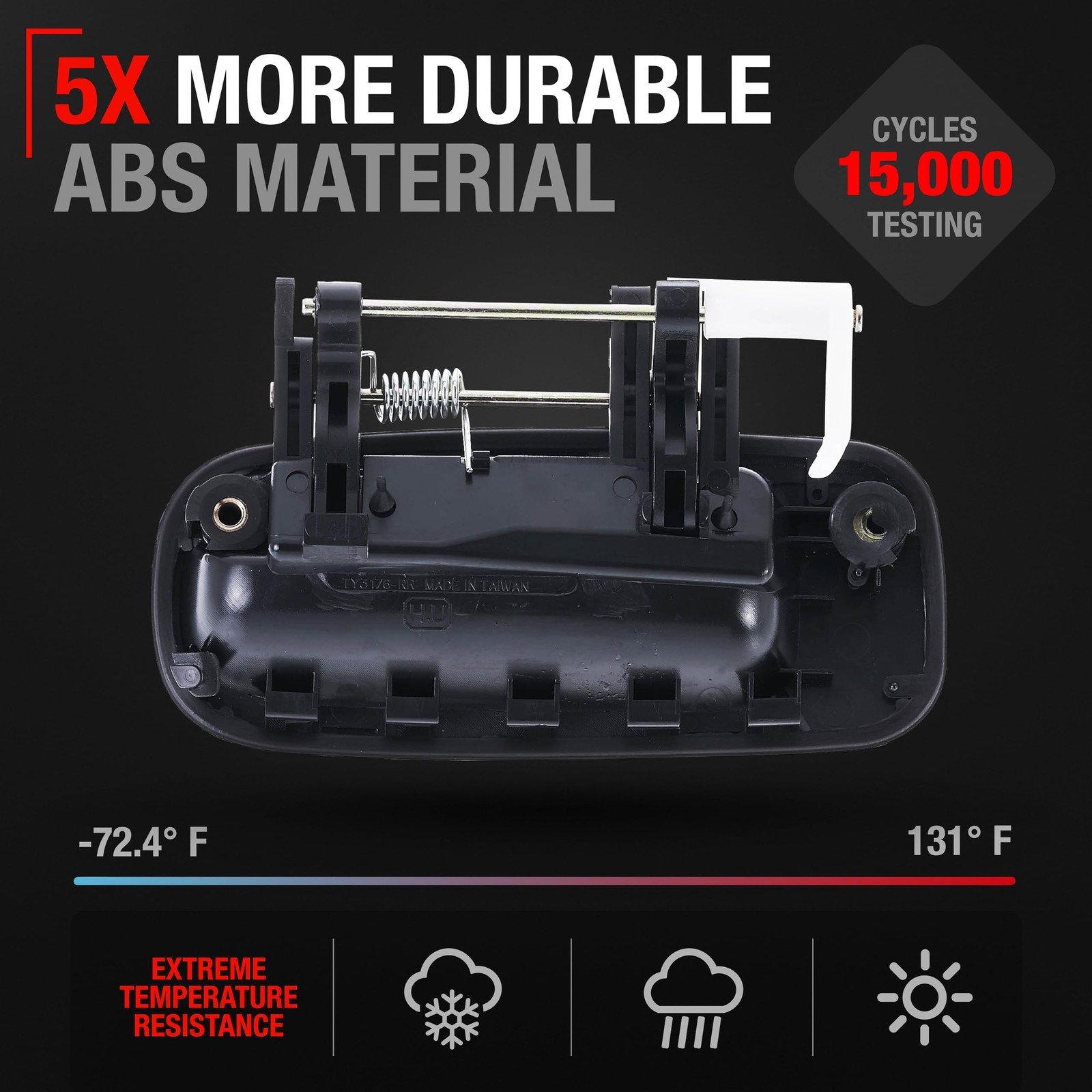 Exterior Rear Passenger Door Handle Replacement - Compatible with 1993-1996 T...