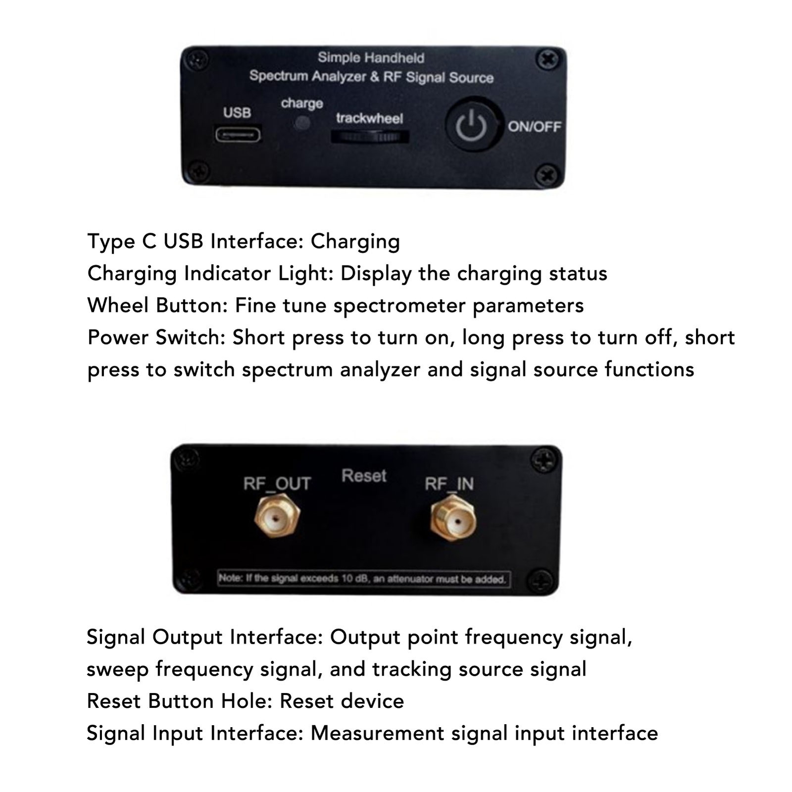 Handheld Spectrum Analyzer Portable Reliable Signal Generator For RF Testing