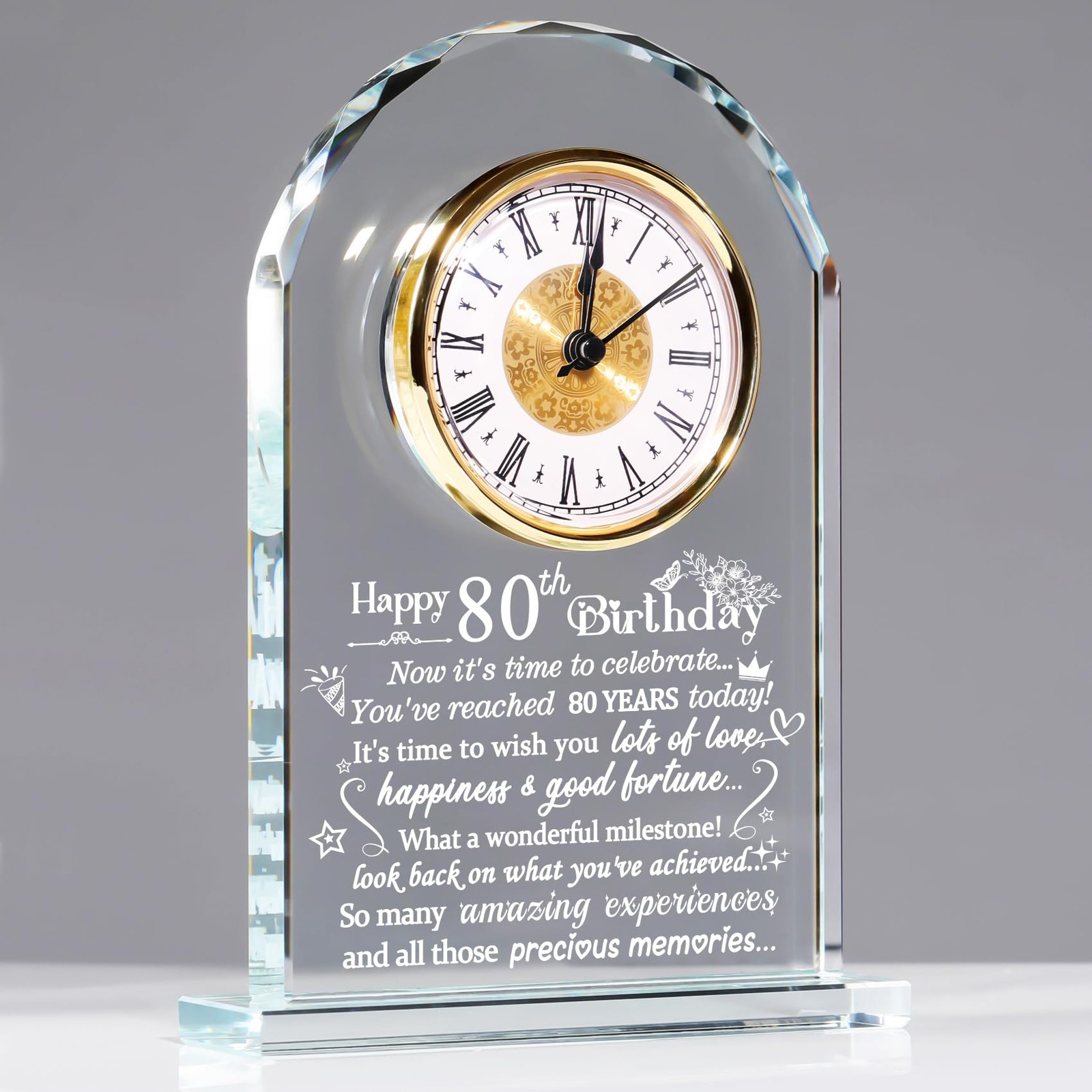 Happy 80th Birthday Quartz Clock Gifts for Women, Men, Couple, Parents & Gran...