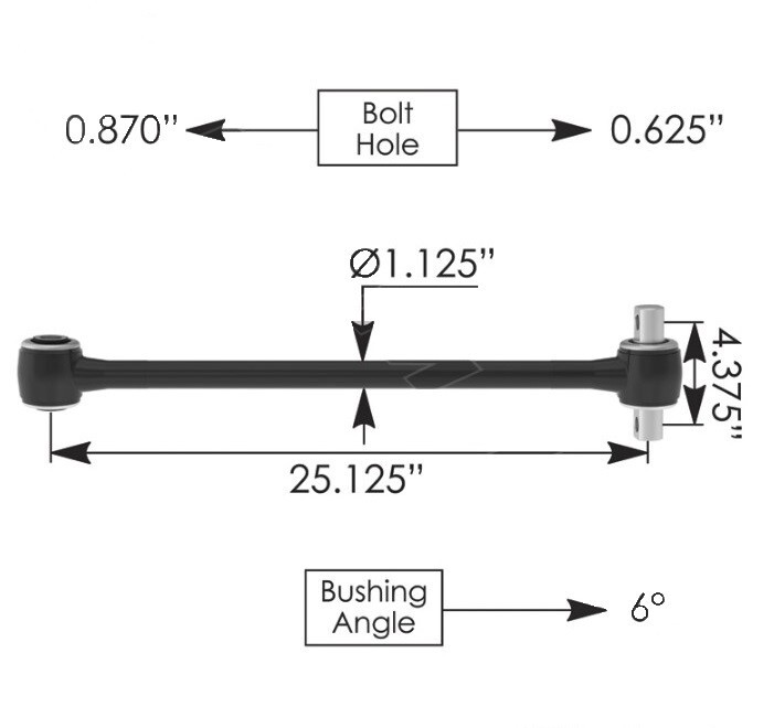 Torque Rod Confined 25.125in Ken-Pete C65-6023-004, C656023004, TMR413