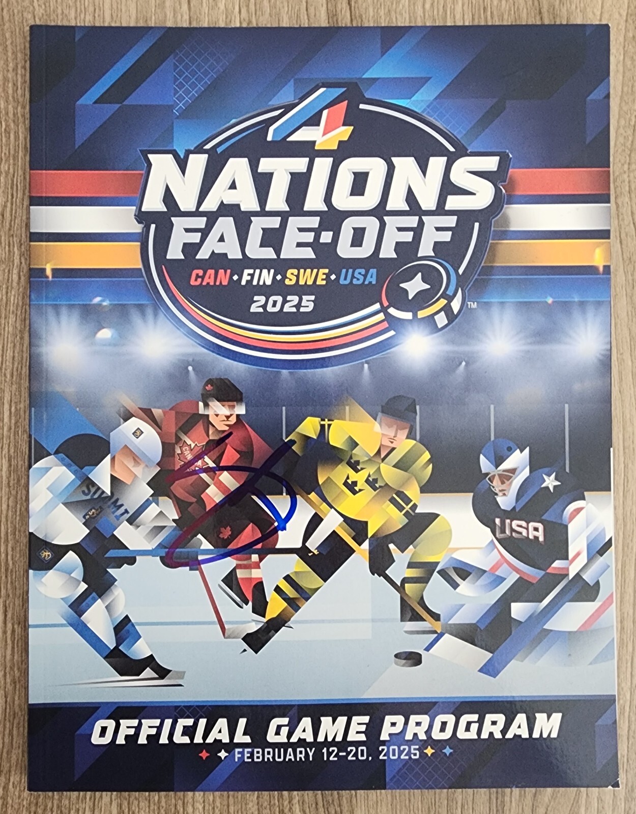 Shea Thedore Signed Canada Official 2025 4 Nations Face-Off Program RAD