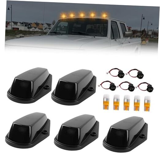5PCS LED Cab Roof Marker Lights for 1980-1997 F-150 F-250 F-350 F-450 Super